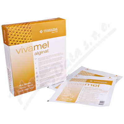 VIVAMEL Alginate steril. kryt s medem 10x10cm 10ks