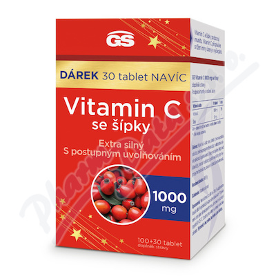 GS Vitamin C1000mg se pky tbl. 100+30 drek